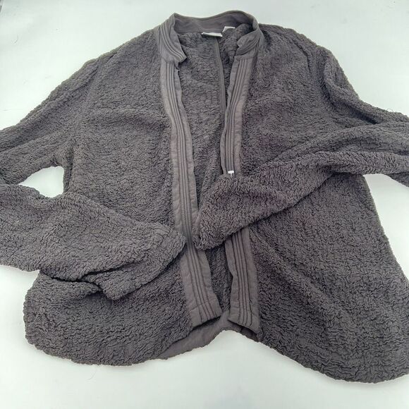 Chicos Brown Crinkle Texture Long Sleeve Open Cardigan Size 3/XL - Picture 1 of 4